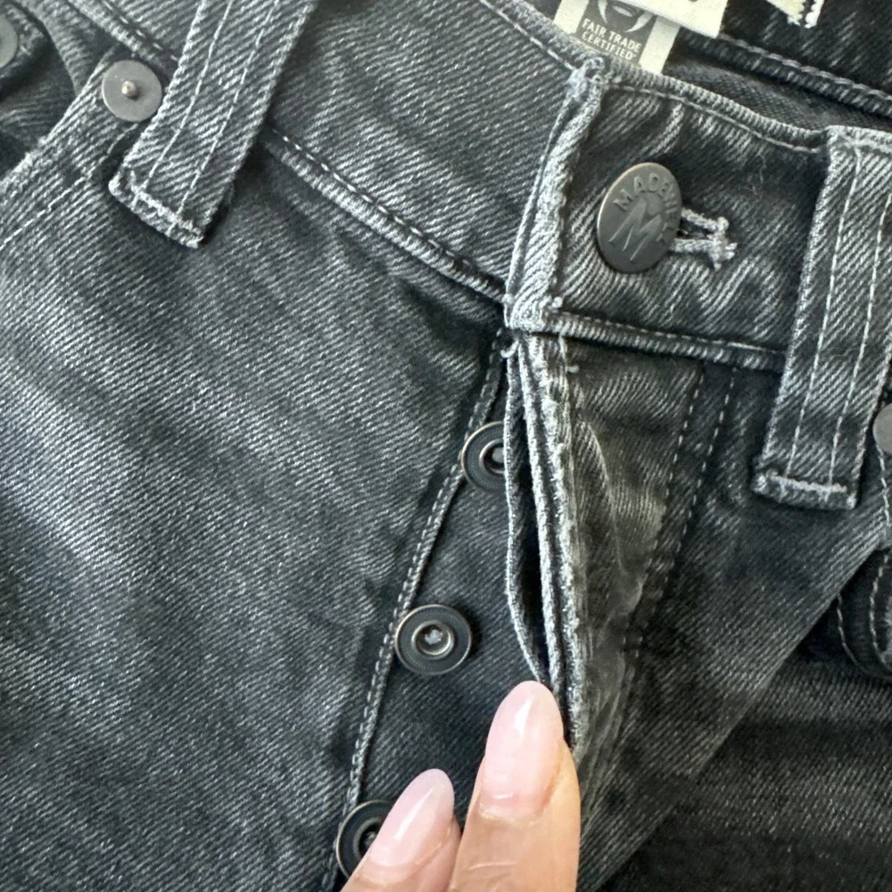 Madewell Jeans Relaxed Taper Mens 29x30 Charcoal Wash Button Fly